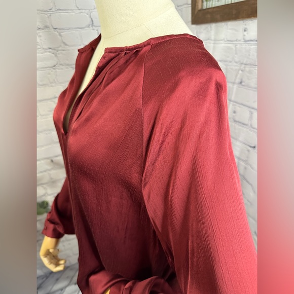 Mango burgundy satin blouse - Picture 2 of 7